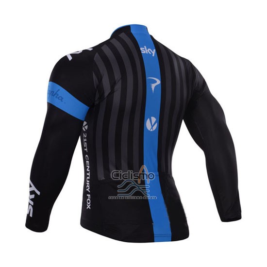 Sky Ropa Ciclismo Culotte Largo 2015 Mangas Largas Azul y Negro